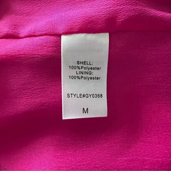 DO+BE Magenta V-Neck Ruffled Shoulder Dress Size M. - Picture 9 of 9